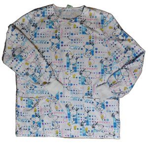 VTG Peanuts 2 Pocket Snap Front Scrub Jacketv SZ L